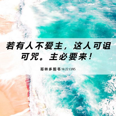 Picture 06 - 哥 林 多 前 书 16:22 CUVS - 若 有 人 不 爱 主 ， 这 人 可 诅 可 - Bible Verse Picture