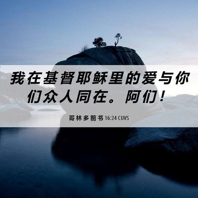 Picture 06 - 哥 林 多 前 书 16:24 CUVS - 我 在 基 督 耶 稣 里 的 爱 与 你 们 - Bible Verse Picture