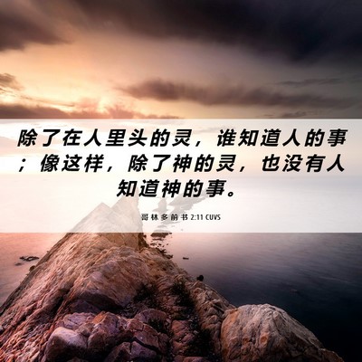 Picture 06 - 哥 林 多 前 书 2:11 CUVS - 除 了 在 人 里 头 的 灵 ， 谁 知 道 - Bible Verse Picture