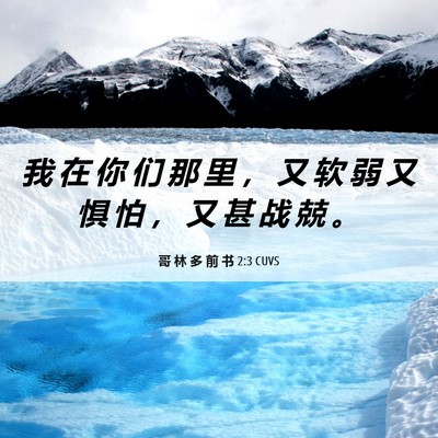 Picture 06 - 哥 林 多 前 书 2:3 CUVS - 我 在 你 们 那 里 ， 又 软 弱 又 惧 - Bible Verse Picture