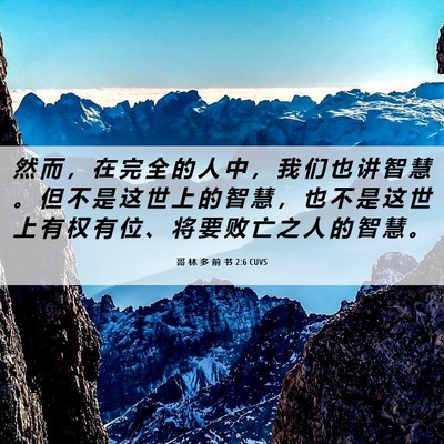 Picture 06 - 哥 林 多 前 书 2:6 CUVS - 然 而 ， 在 完 全 的 人 中 ， 我 们 - Bible Verse Picture