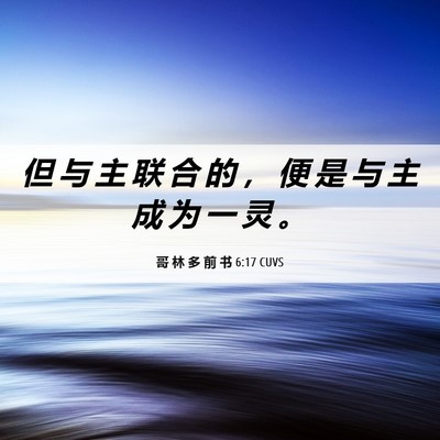 Picture 06 - 哥 林 多 前 书 6:17 CUVS - 但 与 主 联 合 的 ， 便 是 与 主 成 - Bible Verse Picture
