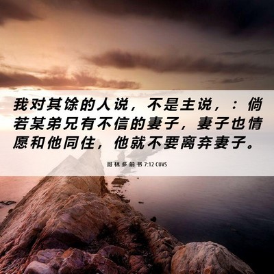 Picture 06 - 哥 林 多 前 书 7:12 CUVS - 我 对 其 馀 的 人 说 ， 不 是 主 说 - Bible Verse Picture