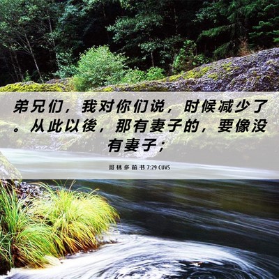 Picture 06 - 哥 林 多 前 书 7:29 CUVS - 弟 兄 们 ， 我 对 你 们 说 ， 时 候 - Bible Verse Picture