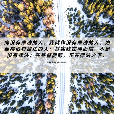 Picture 06 - 哥 林 多 前 书 9:21 CUVS - 向 没 有 律 法 的 人 ， 我 就 作 没 - Bible Verse Picture