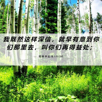 Picture 06 - 哥 林 多 后 书 1:15 CUVS - 我 既 然 这 样 深 信 ， 就 早 有 意 - Bible Verse Picture