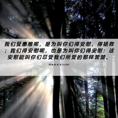 Picture 06 - 哥 林 多 后 书 1:6 CUVS - 我 们 受 患 难 呢 ， 是 为 叫 你 们 - Bible Verse Picture