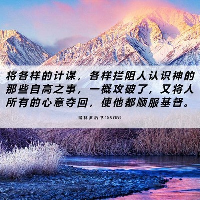 Picture 06 - 哥 林 多 后 书 10:5 CUVS - 将 各 样 的 计 谋 ， 各 样 拦 阻 人 - Bible Verse Picture