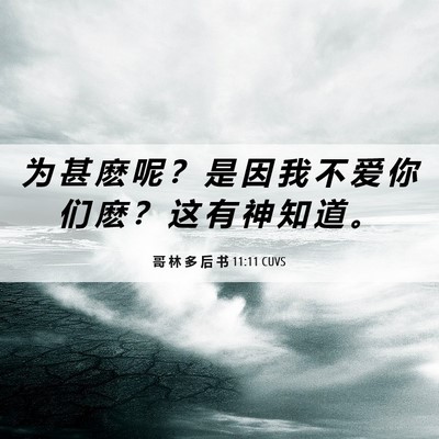 Picture 06 - 哥 林 多 后 书 11:11 CUVS - 为 甚 麽 呢 ？ 是 因 我 不 爱 你 们 - Bible Verse Picture