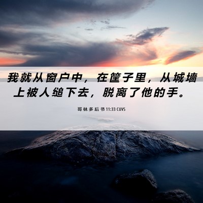 Picture 06 - 哥 林 多 后 书 11:33 CUVS - 我 就 从 窗 户 中 ， 在 筐 子 里 ， - Bible Verse Picture