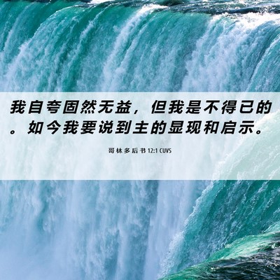 Picture 06 - 哥 林 多 后 书 12:1 CUVS - 我 自 夸 固 然 无 益 ， 但 我 是 不 - Bible Verse Picture