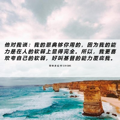 Picture 06 - 哥 林 多 后 书 12:9 CUVS - 他 对 我 说 ： 我 的 恩 典 够 你 用 - Bible Verse Picture