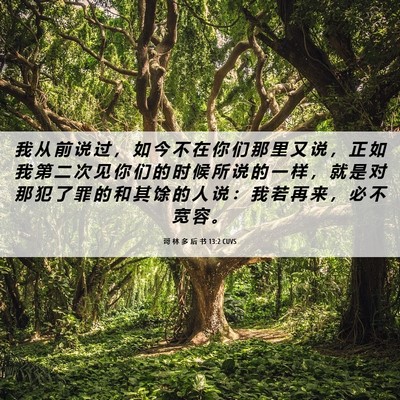 Picture 06 - 哥 林 多 后 书 13:2 CUVS - 我 从 前 说 过 ， 如 今 不 在 你 们 - Bible Verse Picture