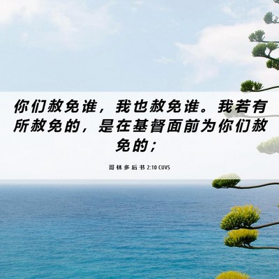 Picture 06 - 哥 林 多 后 书 2:10 CUVS - 你 们 赦 免 谁 ， 我 也 赦 免 谁 。 - Bible Verse Picture