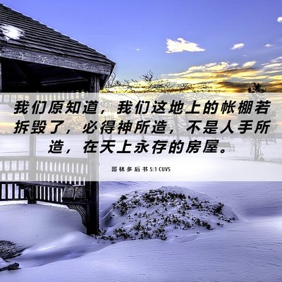 Picture 06 - 哥 林 多 后 书 5:1 CUVS - 我 们 原 知 道 ， 我 们 这 地 上 的 - Bible Verse Picture