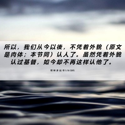 Picture 06 - 哥 林 多 后 书 5:16 CUVS - 所 以 ， 我 们 从 今 以 後 ， 不 凭 - Bible Verse Picture