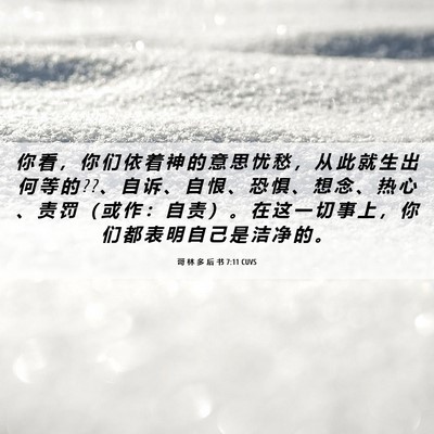 Picture 06 - 哥 林 多 后 书 7:11 CUVS - 你 看 ， 你 们 依 着 神 的 意 思 忧 - Bible Verse Picture