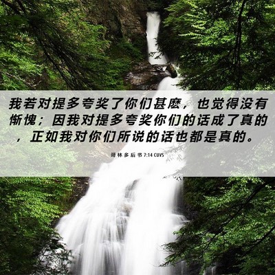 Picture 06 - 哥 林 多 后 书 7:14 CUVS - 我 若 对 提 多 夸 奖 了 你 们 甚 麽 - Bible Verse Picture