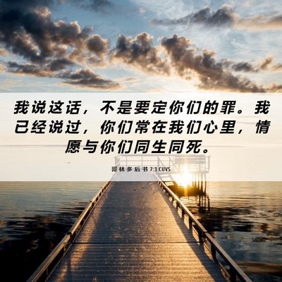 Picture 06 - 哥 林 多 后 书 7:3 CUVS - 我 说 这 话 ， 不 是 要 定 你 们 的 - Bible Verse Picture