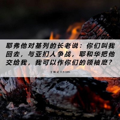 Picture 06 - 士 师 记 11:9 CUVS - 耶 弗 他 对 基 列 的 长 老 说 ： 你 - Bible Verse Picture