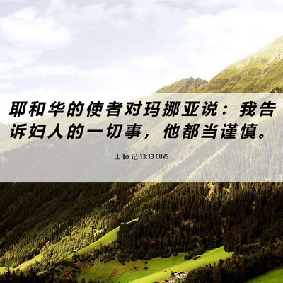 Picture 06 - 士 师 记 13:13 CUVS - 耶 和 华 的 使 者 对 玛 挪 亚 说 ： - Bible Verse Picture