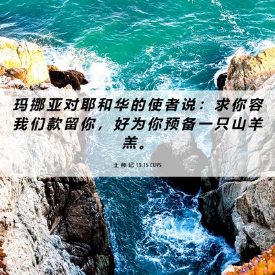 Picture 06 - 士 师 记 13:15 CUVS - 玛 挪 亚 对 耶 和 华 的 使 者 说 ： - Bible Verse Picture