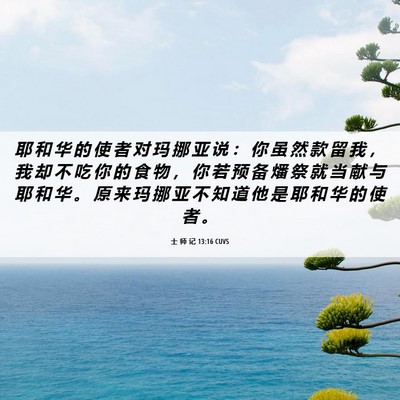 Picture 06 - 士 师 记 13:16 CUVS - 耶 和 华 的 使 者 对 玛 挪 亚 说 ： - Bible Verse Picture