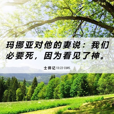 Picture 06 - 士 师 记 13:22 CUVS - 玛 挪 亚 对 他 的 妻 说 ： 我 们 必 - Bible Verse Picture