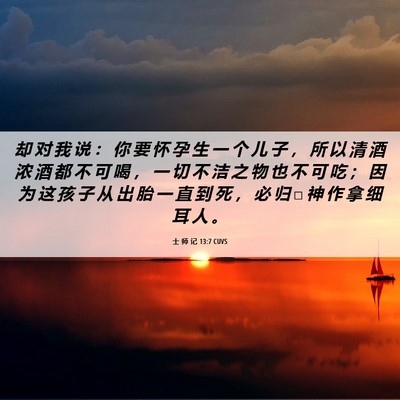 Picture 06 - 士 师 记 13:7 CUVS - 却 对 我 说 ： 你 要 怀 孕 生 一 个 - Bible Verse Picture