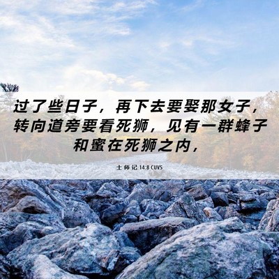 Picture 06 - 士 师 记 14:8 CUVS - 过 了 些 日 子 ， 再 下 去 要 娶 那 - Bible Verse Picture