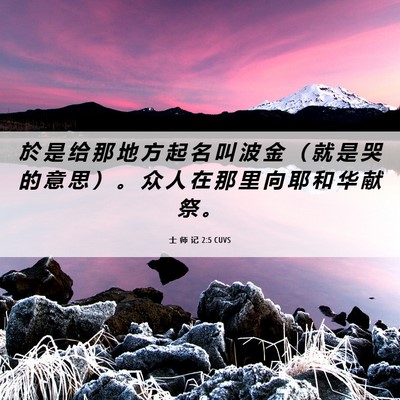 Picture 06 - 士 师 记 2:5 CUVS - 於 是 给 那 地 方 起 名 叫 波 金 （ - Bible Verse Picture