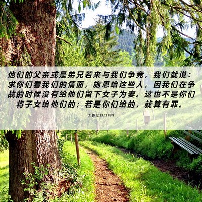 Picture 06 - 士 师 记 21:22 CUVS - 他 们 的 父 亲 或 是 弟 兄 若 来 与 - Bible Verse Picture