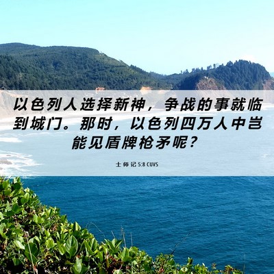 Picture 06 - 士 师 记 5:8 CUVS - 以 色 列 人 选 择 新 神 ， 争 战 的 - Bible Verse Picture