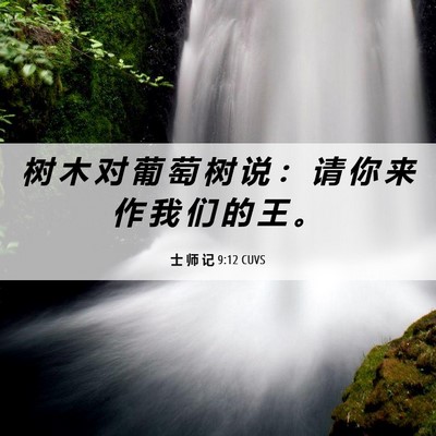 Picture 06 - 士 师 记 9:12 CUVS - 树 木 对 葡 萄 树 说 ： 请 你 来 作 - Bible Verse Picture