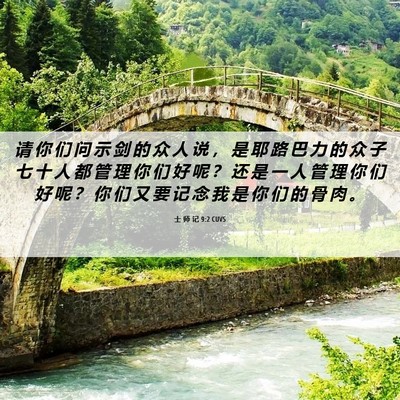 Picture 06 - 士 师 记 9:2 CUVS - 请 你 们 问 示 剑 的 众 人 说 ， 是 - Bible Verse Picture