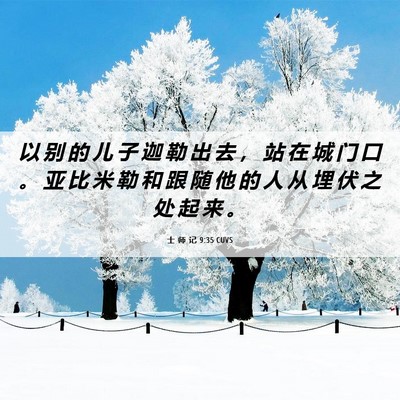 Picture 06 - 士 师 记 9:35 CUVS - 以 别 的 儿 子 迦 勒 出 去 ， 站 在 - Bible Verse Picture