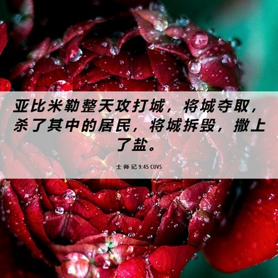 Picture 06 - 士 师 记 9:45 CUVS - 亚 比 米 勒 整 天 攻 打 城 ， 将 城 - Bible Verse Picture