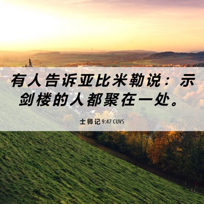 Picture 06 - 士 师 记 9:47 CUVS - 有 人 告 诉 亚 比 米 勒 说 ： 示 剑 - Bible Verse Picture