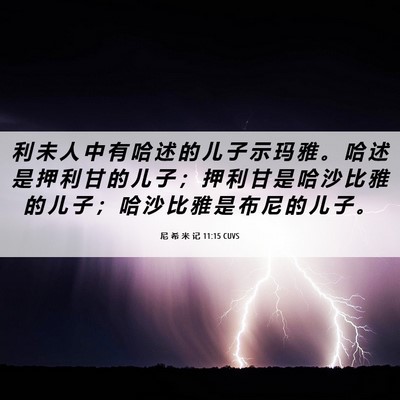Picture 06 - 尼 希 米 记 11:15 CUVS - 利 未 人 中 有 哈 述 的 儿 子 示 玛 - Bible Verse Picture