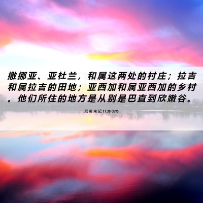 Picture 06 - 尼 希 米 记 11:30 CUVS - 撒 挪 亚 、 亚 杜 兰 ， 和 属 这 两 - Bible Verse Picture
