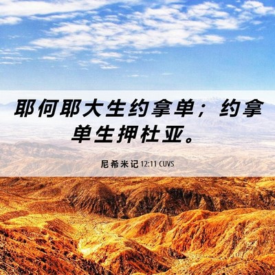 Picture 06 - 尼 希 米 记 12:11 CUVS - 耶 何 耶 大 生 约 拿 单 ； 约 拿 单 - Bible Verse Picture