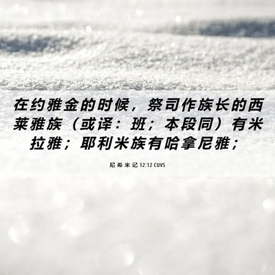 Picture 06 - 尼 希 米 记 12:12 CUVS - 在 约 雅 金 的 时 候 ， 祭 司 作 族 - Bible Verse Picture