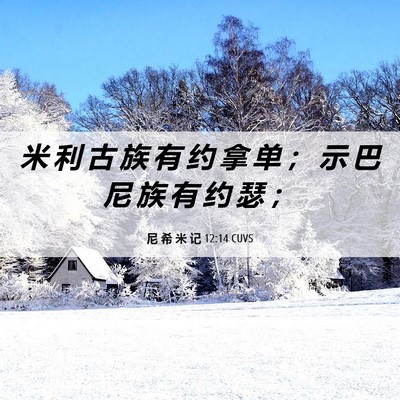 Picture 06 - 尼 希 米 记 12:14 CUVS - 米 利 古 族 有 约 拿 单 ； 示 巴 尼 - Bible Verse Picture