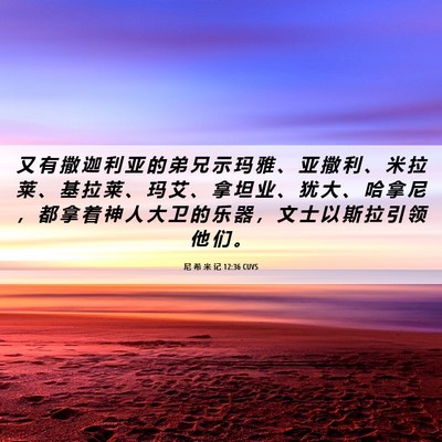 Picture 06 - 尼 希 米 记 12:36 CUVS - 又 有 撒 迦 利 亚 的 弟 兄 示 玛 雅 - Bible Verse Picture
