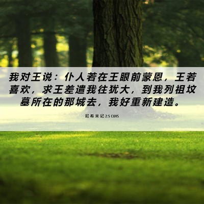 Picture 06 - 尼 希 米 记 2:5 CUVS - 我 对 王 说 ： 仆 人 若 在 王 眼 前 - Bible Verse Picture