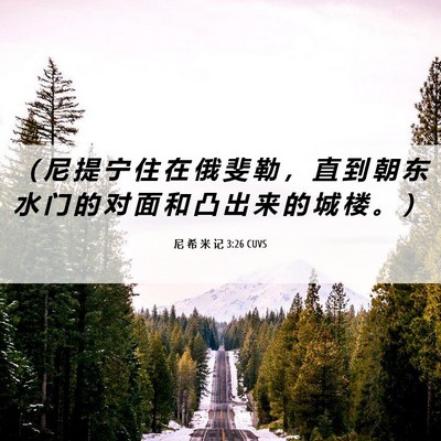 Picture 06 - 尼 希 米 记 3:26 CUVS - （ 尼 提 宁 住 在 俄 斐 勒 ， 直 到 - Bible Verse Picture