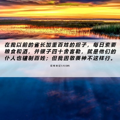 Picture 06 - 尼 希 米 记 5:15 CUVS - 在 我 以 前 的 省 长 加 重 百 姓 的 - Bible Verse Picture