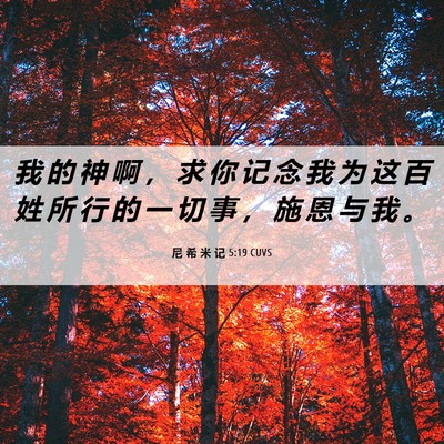 Picture 06 - 尼 希 米 记 5:19 CUVS - 我 的 神 啊 ， 求 你 记 念 我 为 这 - Bible Verse Picture