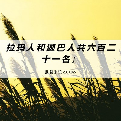Picture 06 - 尼 希 米 记 7:30 CUVS - 拉 玛 人 和 迦 巴 人 共 六 百 二 十 - Bible Verse Picture