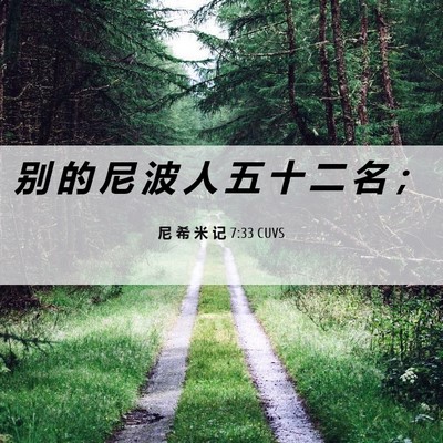 Picture 06 - 尼 希 米 记 7:33 CUVS - 别 的 尼 波 人 五 十 二 名 - Bible Verse Picture